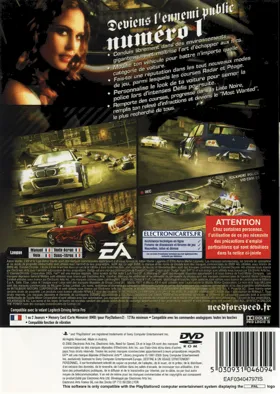 Need for Speed - Most Wanted - Black Edition box cover back